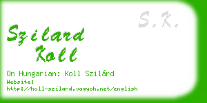 szilard koll business card